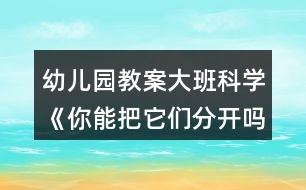幼兒園教案大班科學(xué)《你能把它們分開嗎？》反思