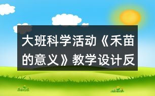 大班科學活動《禾苗的意義》教學設(shè)計反思