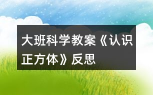 大班科學(xué)教案《認(rèn)識正方體》反思