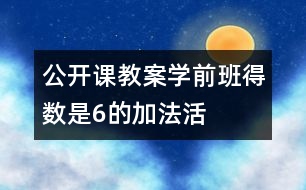 公開課教案學前班“得數(shù)是6的加法”活動設(shè)計