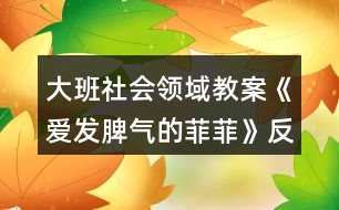 大班社會(huì)領(lǐng)域教案《愛發(fā)脾氣的菲菲》反思