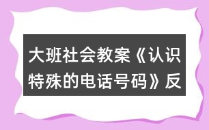大班社會(huì)教案《認(rèn)識特殊的電話號碼》反思