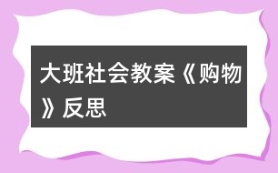 大班社會(huì)教案《購物》反思