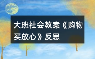 大班社會(huì)教案《購物買放心》反思