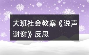 大班社會教案《說聲謝謝》反思