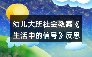 幼兒大班社會教案《生活中的信號》反思