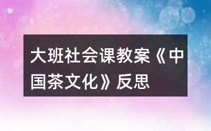 大班社會(huì)課教案《中國茶文化》反思