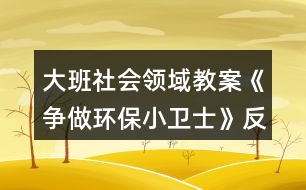 大班社會(huì)領(lǐng)域教案《爭(zhēng)做環(huán)保小衛(wèi)士》反思