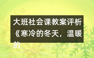 大班社會(huì)課教案評(píng)析《寒冷的冬天，溫暖的家》反思