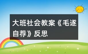 大班社會(huì)教案《毛遂自薦》反思