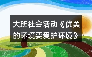 大班社會活動《優(yōu)美的環(huán)境要愛護環(huán)境》教學設(shè)計反思