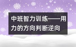 中班智力訓(xùn)練――用力的方向（判斷、逆向思維、動作知覺、語言）