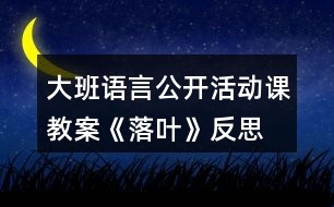 大班語(yǔ)言公開活動(dòng)課教案《落葉》反思