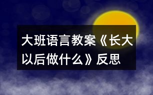 大班語言教案《長(zhǎng)大以后做什么》反思