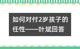 如何對(duì)付2歲孩子的任性――葉斌回答