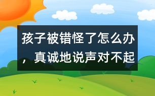 孩子被錯(cuò)怪了怎么辦，真誠(chéng)地說(shuō)聲“對(duì)不起”