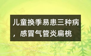 兒童換季易患三種病，感冒、氣管炎、扁桃腺炎