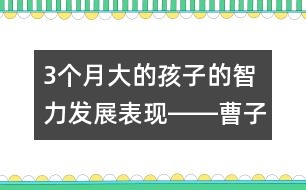 3個(gè)月大的孩子的智力發(fā)展表現(xiàn)――曹子芳回答