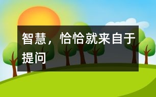 智慧，恰恰就來自于提問