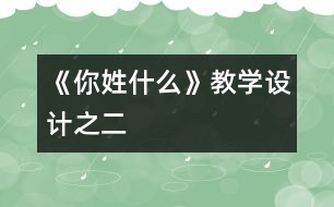 《你姓什么》教學(xué)設(shè)計之二