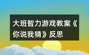 大班智力游戲教案《你說(shuō)我猜》反思