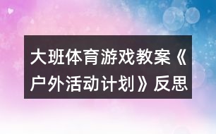 大班體育游戲教案《戶外活動(dòng)計(jì)劃》反思