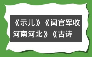 《示兒》、《聞官軍收河南河北》《古詩兩首》教學(xué)設(shè)計(jì)之二