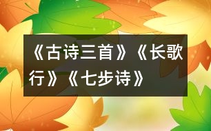 《古詩三首》《長歌行》、《七步詩》、《出塞》教學(xué)設(shè)計之一