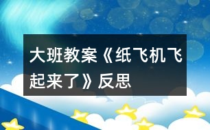 大班教案《紙飛機(jī)飛起來(lái)了》反思