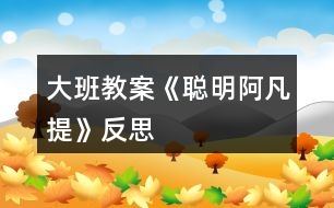 大班教案《聰明阿凡提》反思