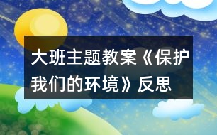 大班主題教案《保護我們的環(huán)境》反思