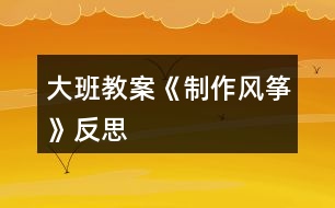 大班教案《制作風箏》反思