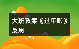 大班教案《過(guò)年啦》反思