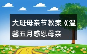 大班母親節(jié)教案《溫馨五月、感恩母親、珍惜親情》反思