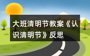 大班清明節(jié)教案《認(rèn)識清明節(jié)》反思