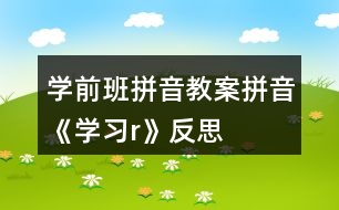 學(xué)前班拼音教案拼音《學(xué)習r》反思