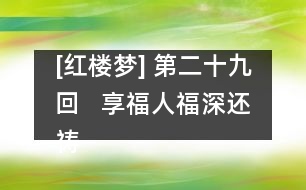 [紅樓夢(mèng)] 第二十九回   享福人福深還禱福  癡情女情重愈斟情